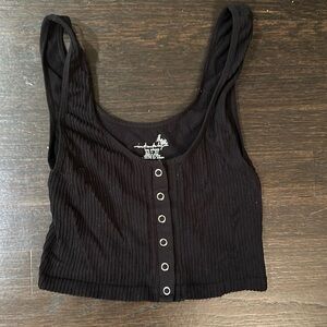 Intimately black cropped tank with snaps size xs/s women’s
